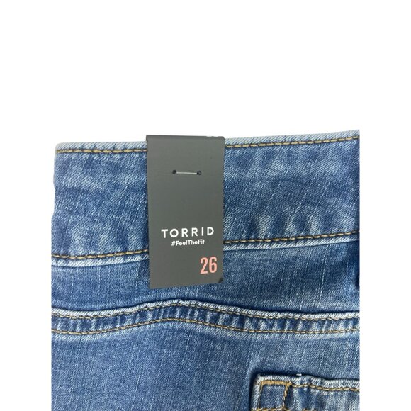 New Torrid Perfect 10" Bermuda Shorts Womens Plus 26 Med Blue Vintage Stretch - Picture 3 of 6